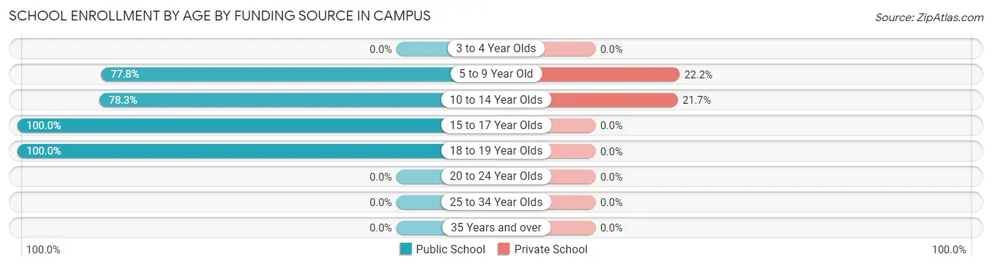 School Enrollment by Age by Funding Source in Campus