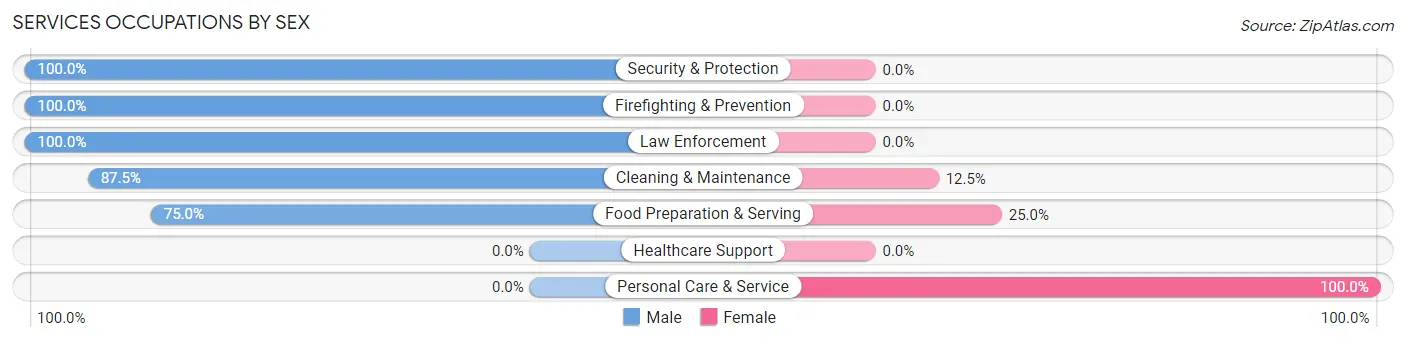 Services Occupations by Sex in Carlock