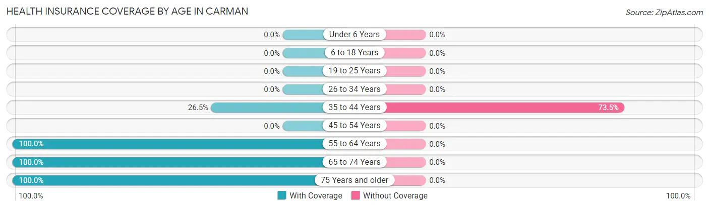 Health Insurance Coverage by Age in Carman