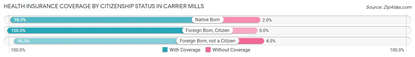 Health Insurance Coverage by Citizenship Status in Carrier Mills