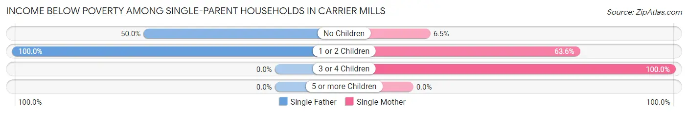 Income Below Poverty Among Single-Parent Households in Carrier Mills