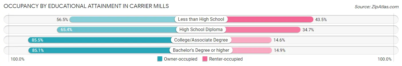 Occupancy by Educational Attainment in Carrier Mills