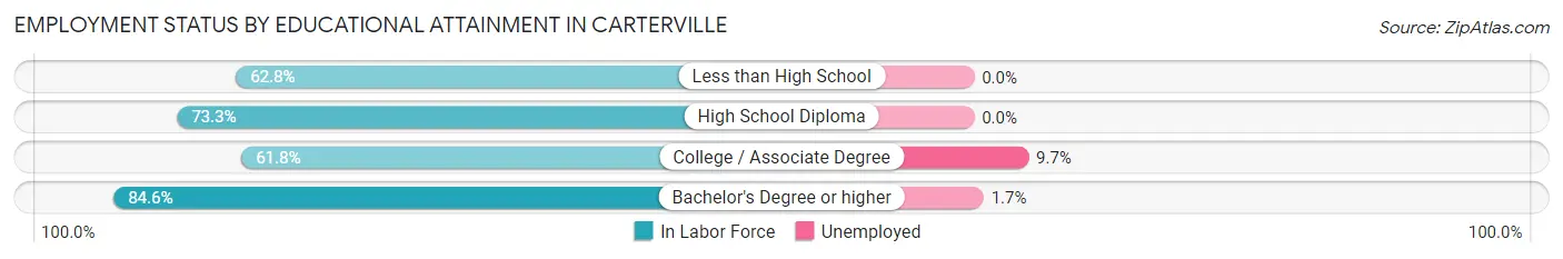 Employment Status by Educational Attainment in Carterville