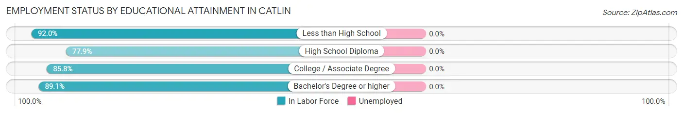 Employment Status by Educational Attainment in Catlin