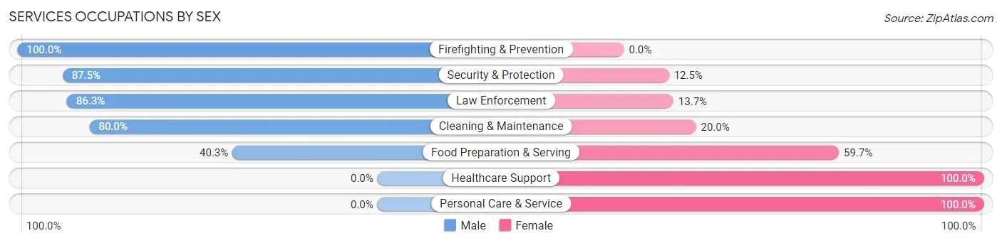 Services Occupations by Sex in Catlin