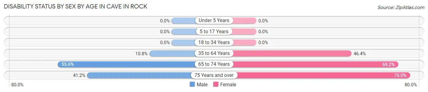 Disability Status by Sex by Age in Cave In Rock