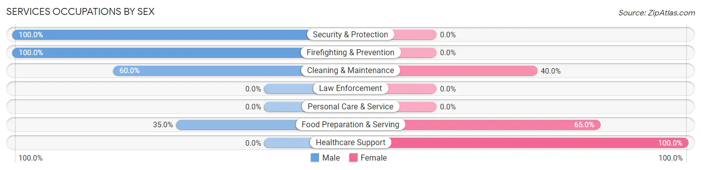 Services Occupations by Sex in Cedarville