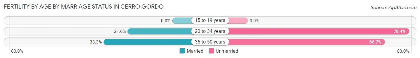 Female Fertility by Age by Marriage Status in Cerro Gordo