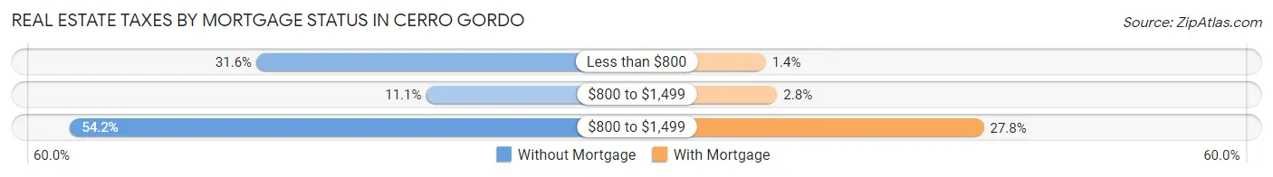 Real Estate Taxes by Mortgage Status in Cerro Gordo