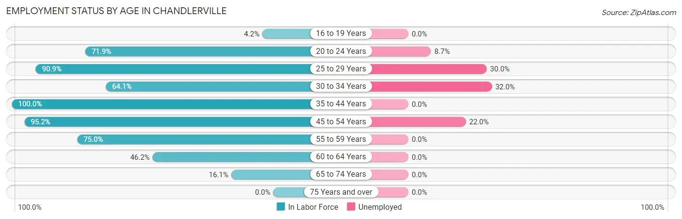 Employment Status by Age in Chandlerville