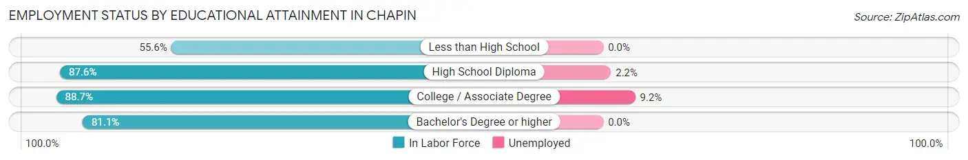 Employment Status by Educational Attainment in Chapin
