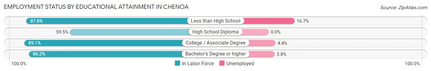Employment Status by Educational Attainment in Chenoa