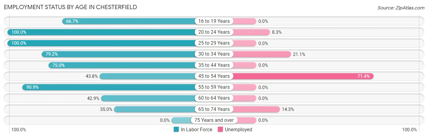 Employment Status by Age in Chesterfield