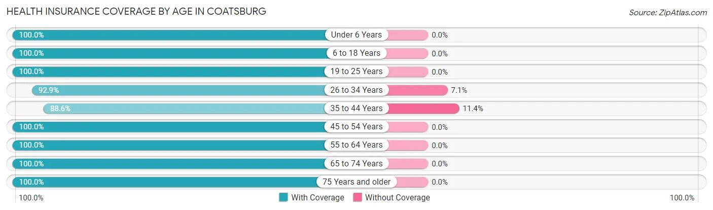 Health Insurance Coverage by Age in Coatsburg