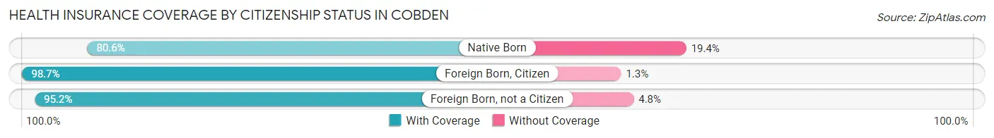 Health Insurance Coverage by Citizenship Status in Cobden