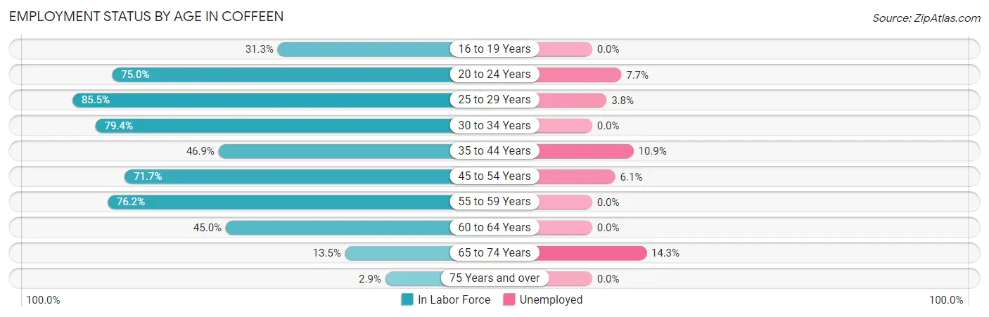 Employment Status by Age in Coffeen