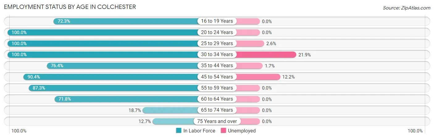 Employment Status by Age in Colchester