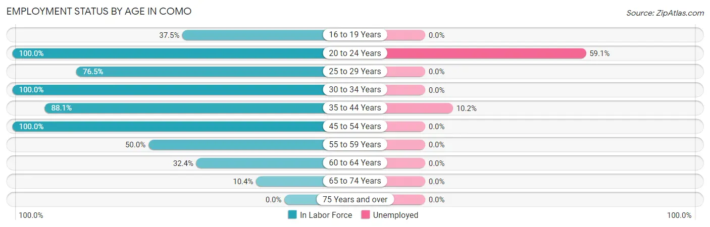 Employment Status by Age in Como