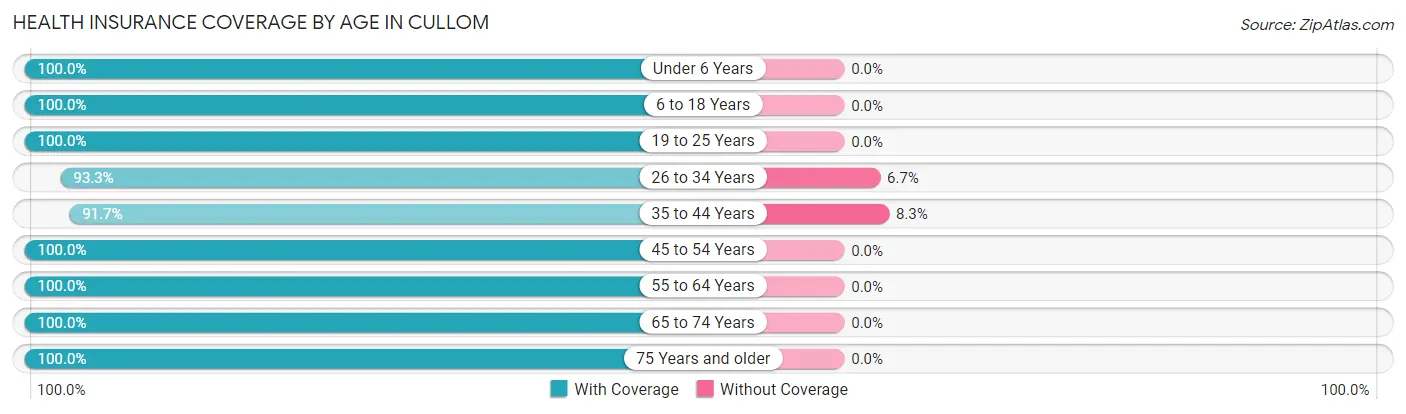 Health Insurance Coverage by Age in Cullom