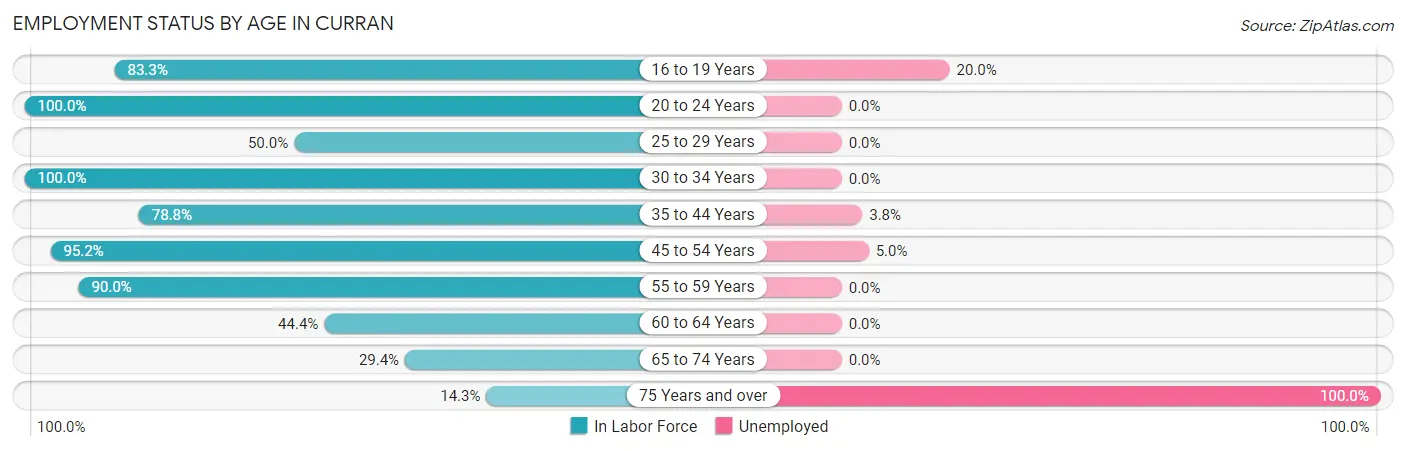 Employment Status by Age in Curran