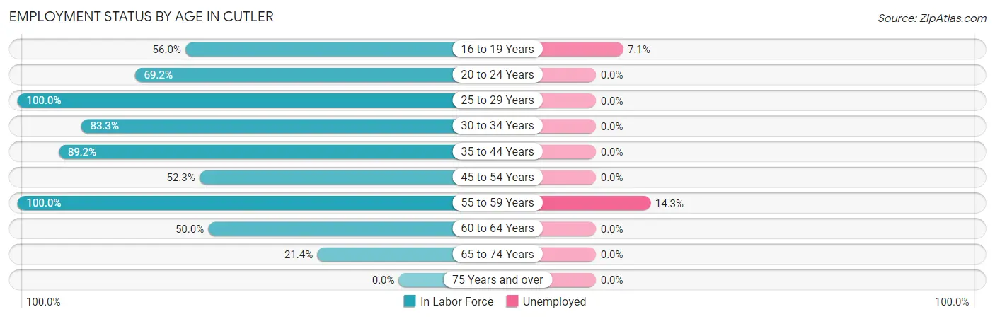 Employment Status by Age in Cutler
