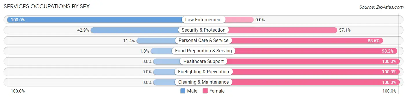 Services Occupations by Sex in Delavan