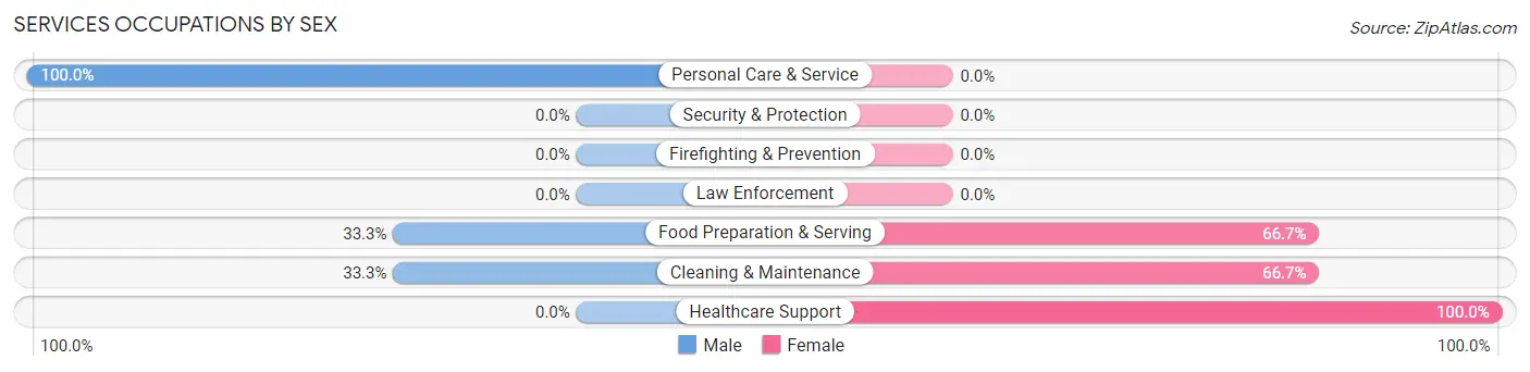 Services Occupations by Sex in Dix