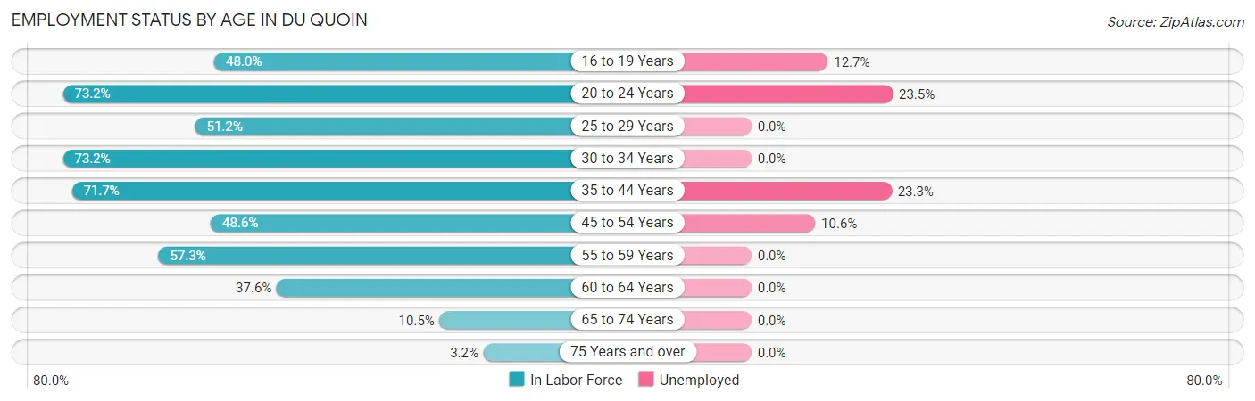 Employment Status by Age in Du Quoin