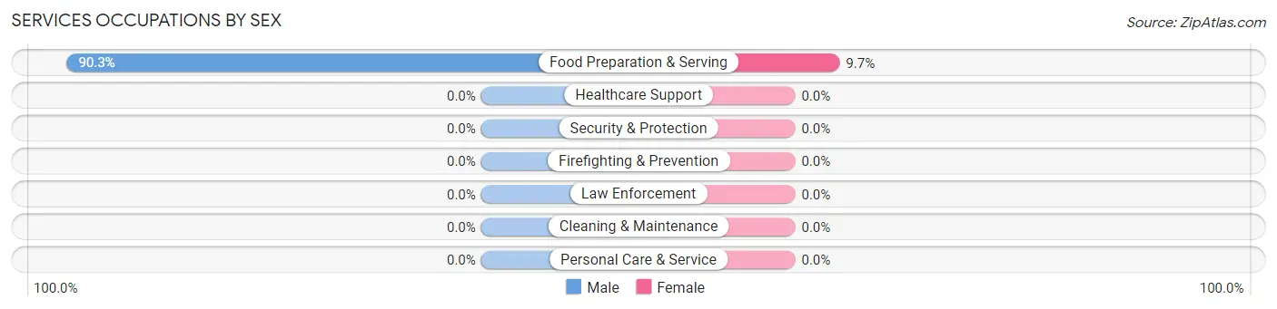 Services Occupations by Sex in Dundas