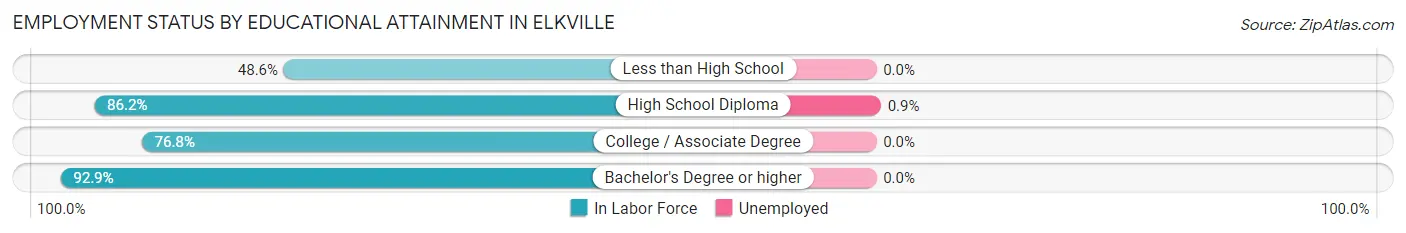 Employment Status by Educational Attainment in Elkville