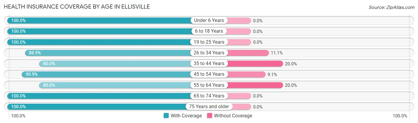 Health Insurance Coverage by Age in Ellisville