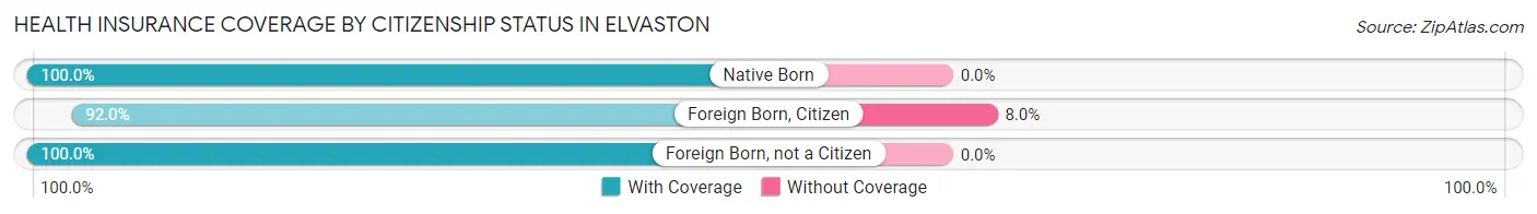 Health Insurance Coverage by Citizenship Status in Elvaston