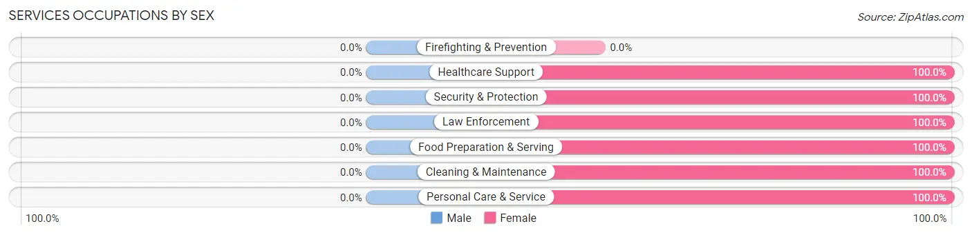 Services Occupations by Sex in Elvaston