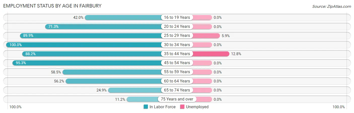 Employment Status by Age in Fairbury