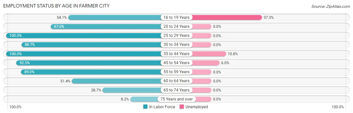 Employment Status by Age in Farmer City