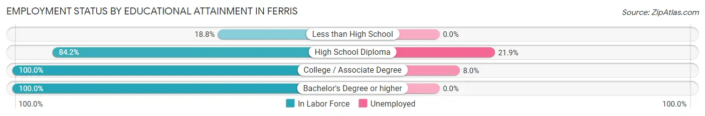 Employment Status by Educational Attainment in Ferris