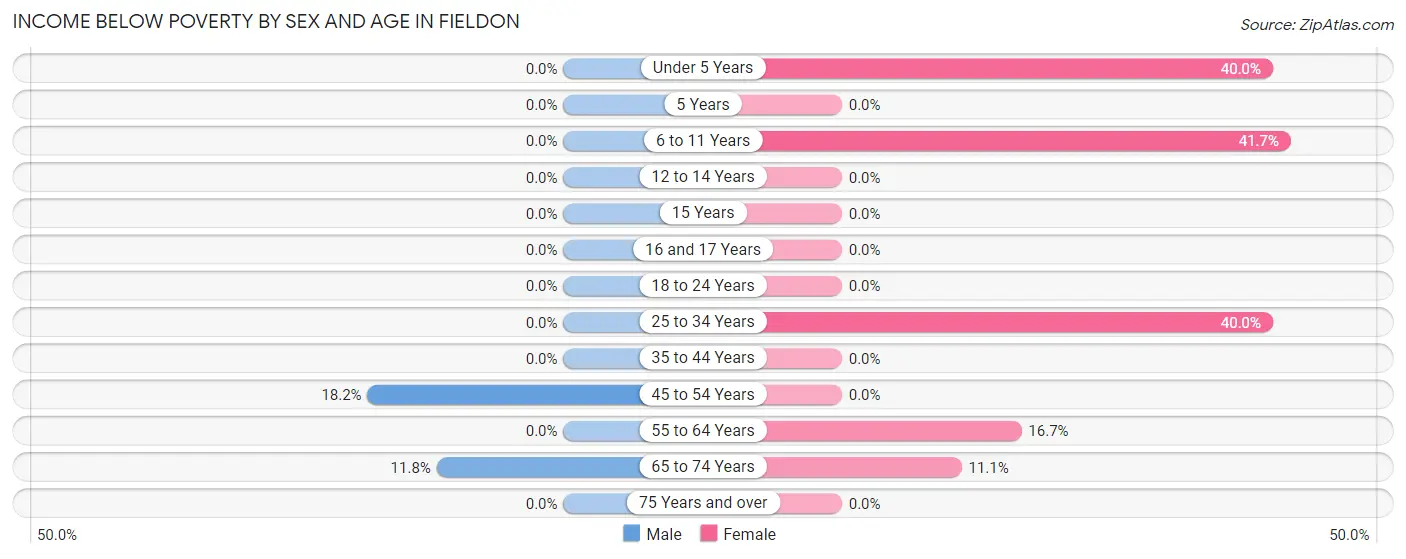 Income Below Poverty by Sex and Age in Fieldon