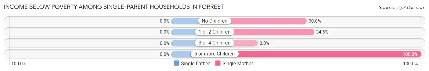 Income Below Poverty Among Single-Parent Households in Forrest