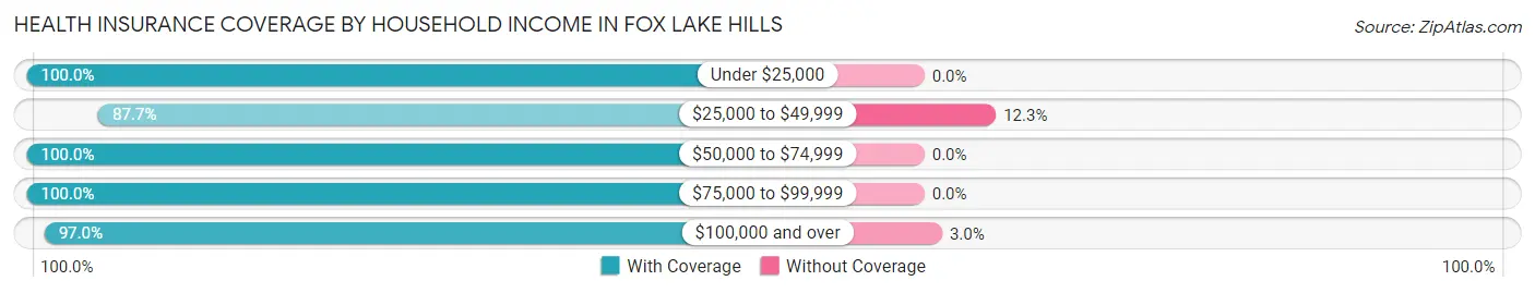 Health Insurance Coverage by Household Income in Fox Lake Hills