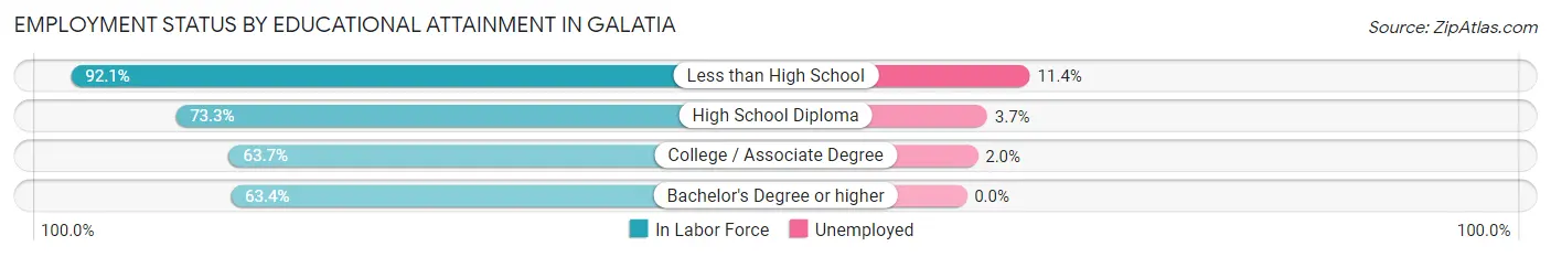 Employment Status by Educational Attainment in Galatia