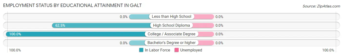 Employment Status by Educational Attainment in Galt