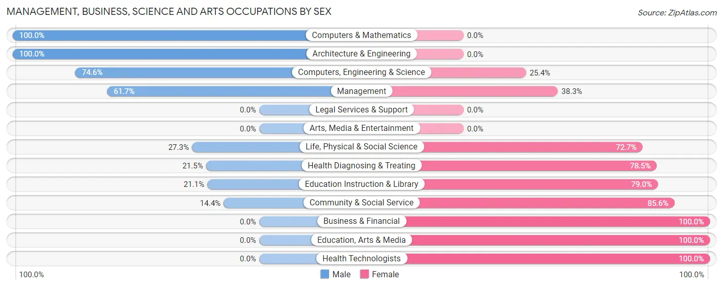 Management, Business, Science and Arts Occupations by Sex in Galva
