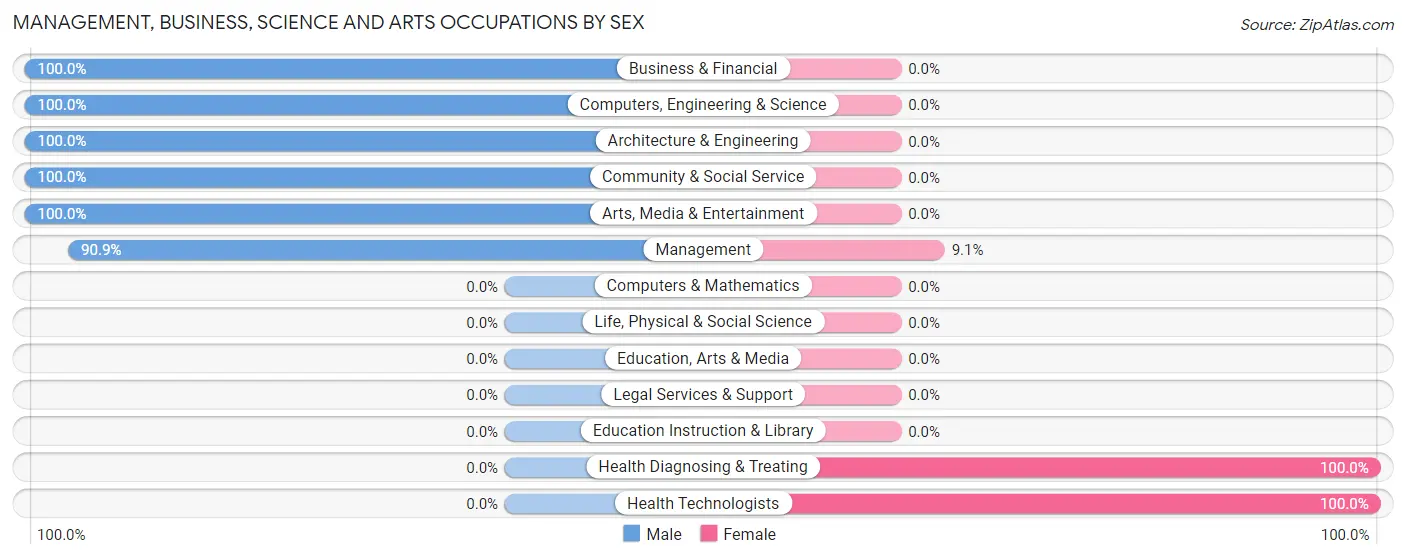 Management, Business, Science and Arts Occupations by Sex in Gays