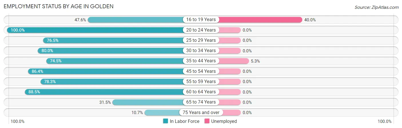 Employment Status by Age in Golden