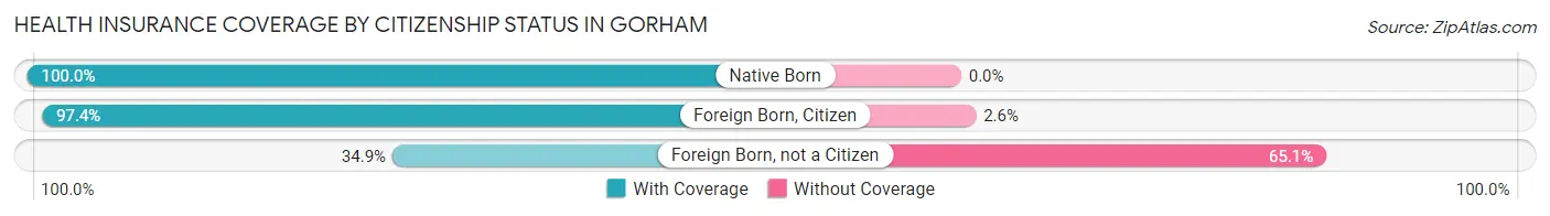 Health Insurance Coverage by Citizenship Status in Gorham