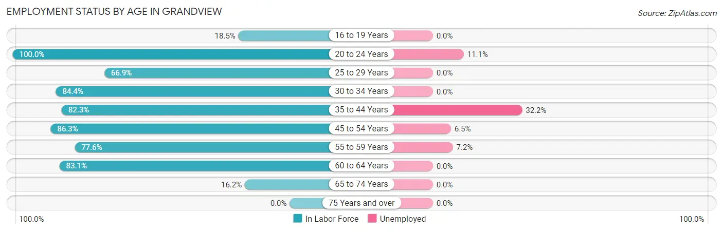 Employment Status by Age in Grandview