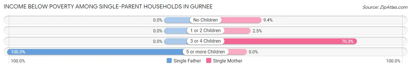 Income Below Poverty Among Single-Parent Households in Gurnee