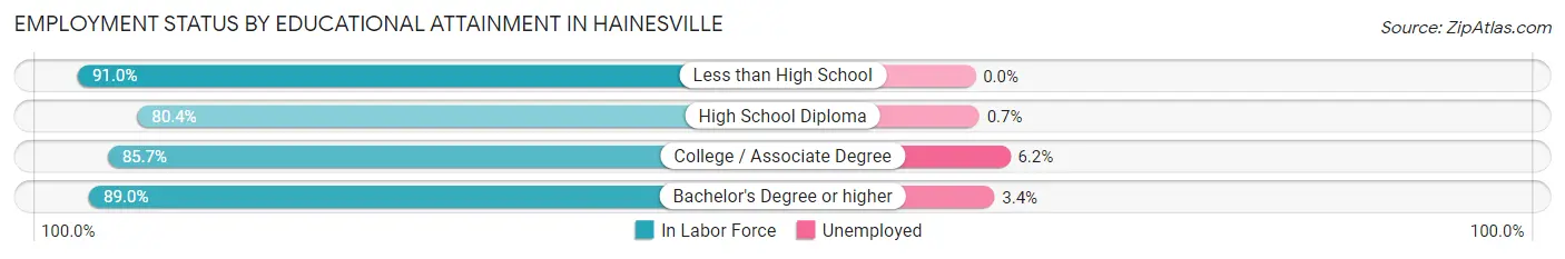 Employment Status by Educational Attainment in Hainesville