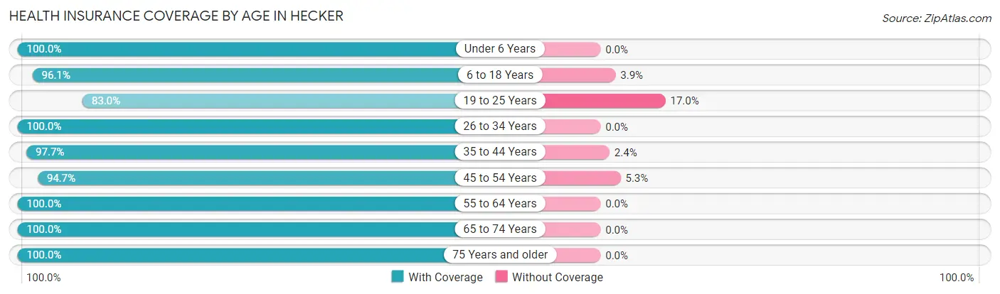 Health Insurance Coverage by Age in Hecker