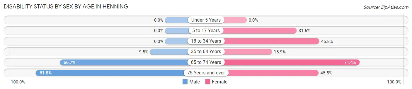 Disability Status by Sex by Age in Henning